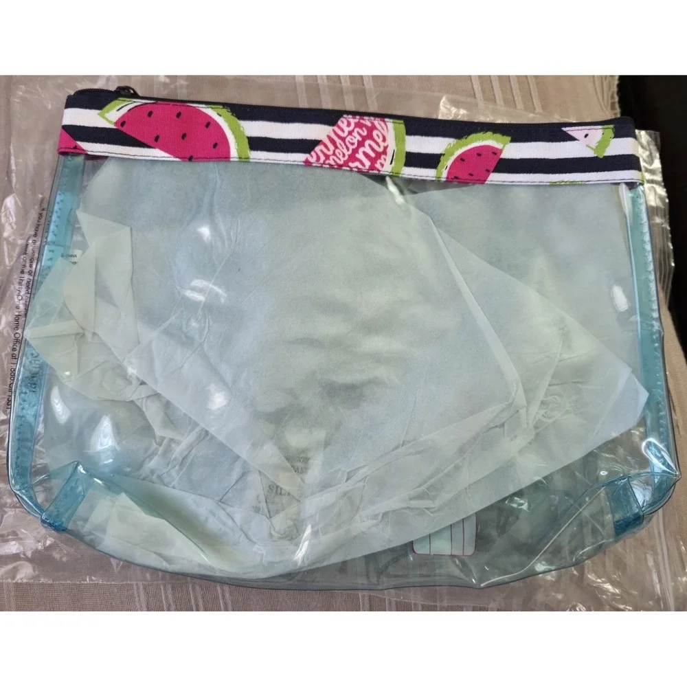 Thirty-One‎ In The Clear Zipper Pouch Slice Of Summer Retired New